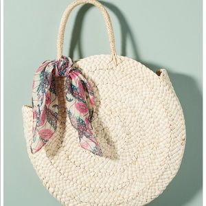 Anthropologie straw circle bag